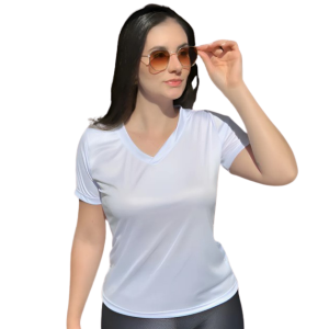 Babylook Dry Fit Branca Personalizada Dry Poliéster     