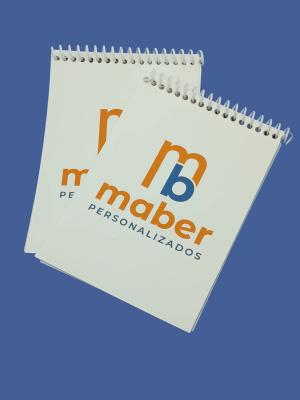 Bloco de notas Espiral Capa - Offset | Miolo 20 folhas - Offset 75g - Sem pauta A6 4x0   