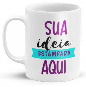 Caneca Cerâmica Branca Personalizada Cerâmica branca 325ml Arte: 210x95mm 4x0   