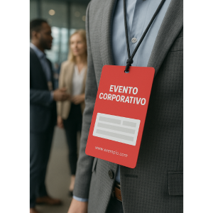 Credencial para Evento Couché 300g 90x130mm 4x0  Sem Enobrecimento Cordão Nylon 3mm Branco ou Preto